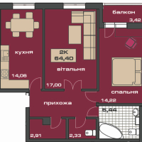 2-кімнатна квартира 